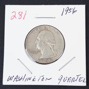 1956 Washington silver quarter