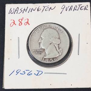 1956-D Washington silver quarter