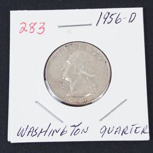 1956-D Washington silver quarter