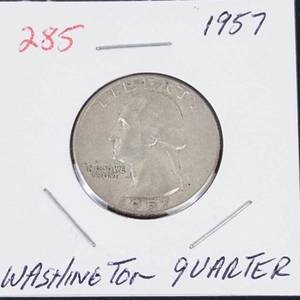 1957 Washington silver quarter