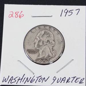 1957 Washington silver quarter