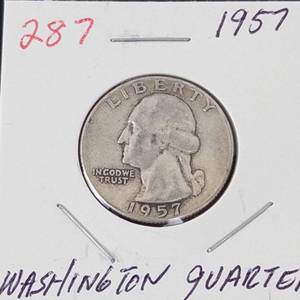 1957 Washington silver quarter