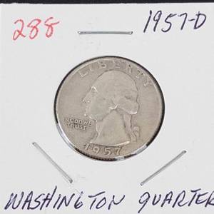 1957-D Washington silver quarter