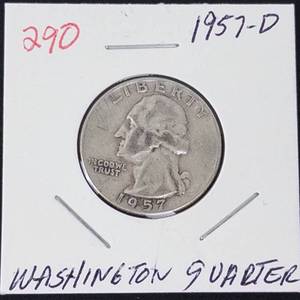 1957-D Washington silver quarter