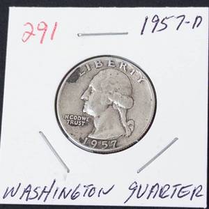 1957-D Washington silver quarter