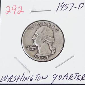 1957-D Washington silver quarter