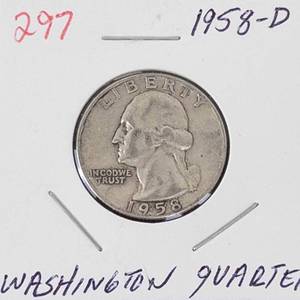 1958-D Washington silver quarter