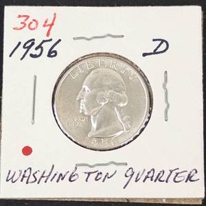 1956 Washington silver quarter