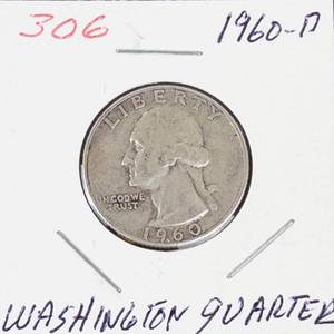 1960-D Washington silver quarter