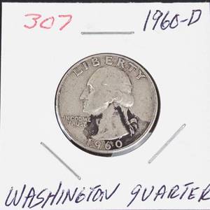 1960-D Washington silver quarter