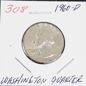 1960-D Washington silver quarter
