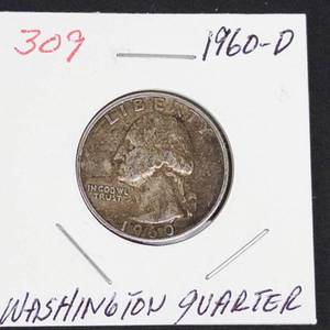 1960-D Washington silver quarter