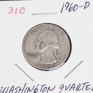 1960-D Washington silver quarter
