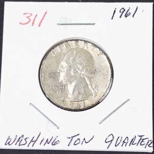 1961 Washington silver quarter