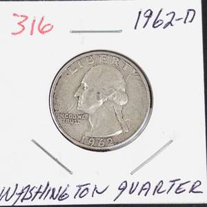 1962-D Washington silver quarter