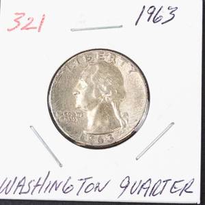 1963 Washington silver quarter