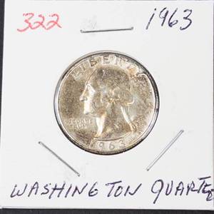 1963 Washington silver quarter