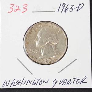 1963-D Washington silver quarter