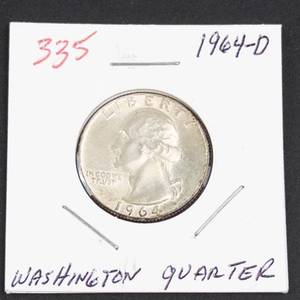 1964-D Washington silver quarter
