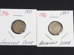 1951, 1957 Roosevelt dimes