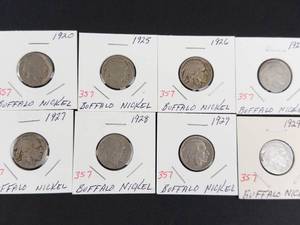 1920, 1925, 1926, 2) 1927, 1928, 1929, 1929-S nickels