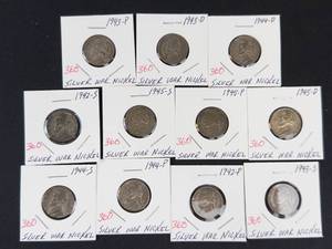 1 complete set of 11 silver war nickels