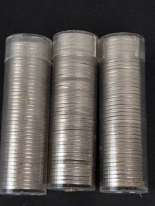 3 rolls of 40 each mixed date Jefferson nickels,  120 total