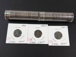 2 rolls of 50 each plus 3 steel war pennies, mixed dates
