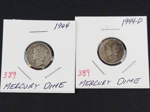 1944, 1944-D Mercury dimes