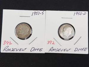 1950-D, 1951-S Roosevelt dimes
