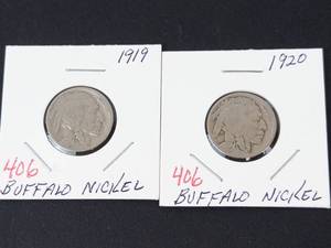 1919, 1920 Buffalo nickels