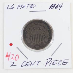 1864 2 cent piece, Large Motto