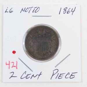 1864 2 cent piece, Large Motto