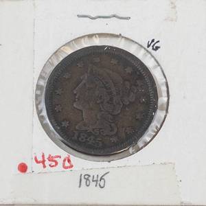1845 US Large cent