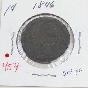 1846 US Large cent, worn
