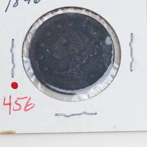 1846 US Large cent with some corrosion