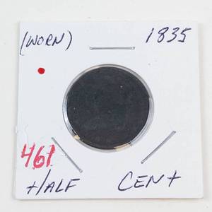 1835 US Half cent, worn