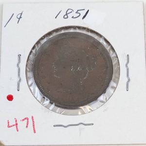 1851 US Large cent