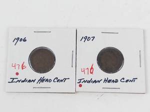 1906, 1907 Indian Head cents