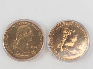 1 pair of American Revolution Bicentennial George Washington medals