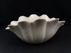 Large Scalloped Ceramic Bowl