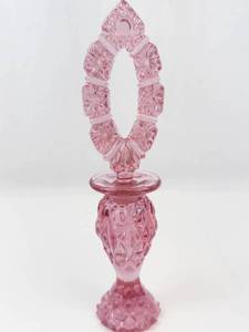 Vintage Fenton Rose Pearl Art Glass Perfume Bottle With Oval Stopper