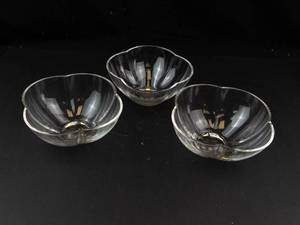 Clear Glass Flower Bowls (Set of 3)