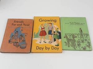 Vintage Childrens Readers Growing Day by Day, Friends Far and Near & Tall Tales (Lot of 3)