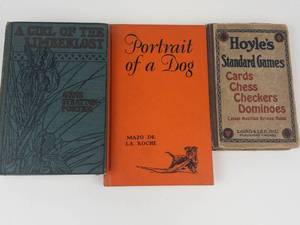 Vintage Mixed Lot of 3 Books a Girl of the Limberlost, Portrait of a Dog & Hoyles Standard Games