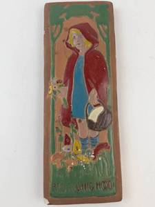 Chalkware Red Riding Hood Wall Plaque