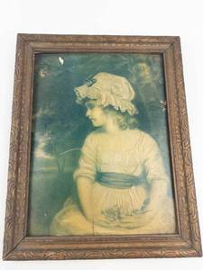 Vintage Framed Miss Simplicity Print by Sir Joshua Reynolds