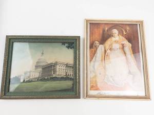 Framed Capitol & Pope Prints Mixed Lot