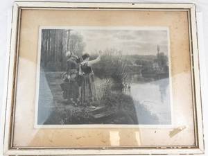 Daniel Ridgway Knight Calling the Ferryman Framed Print