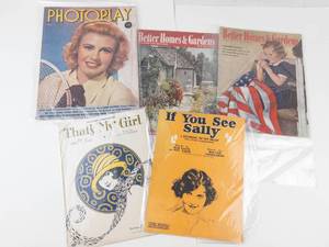 Photoplay, Better Homes & Gardens & Sheet Music Mixed Lot